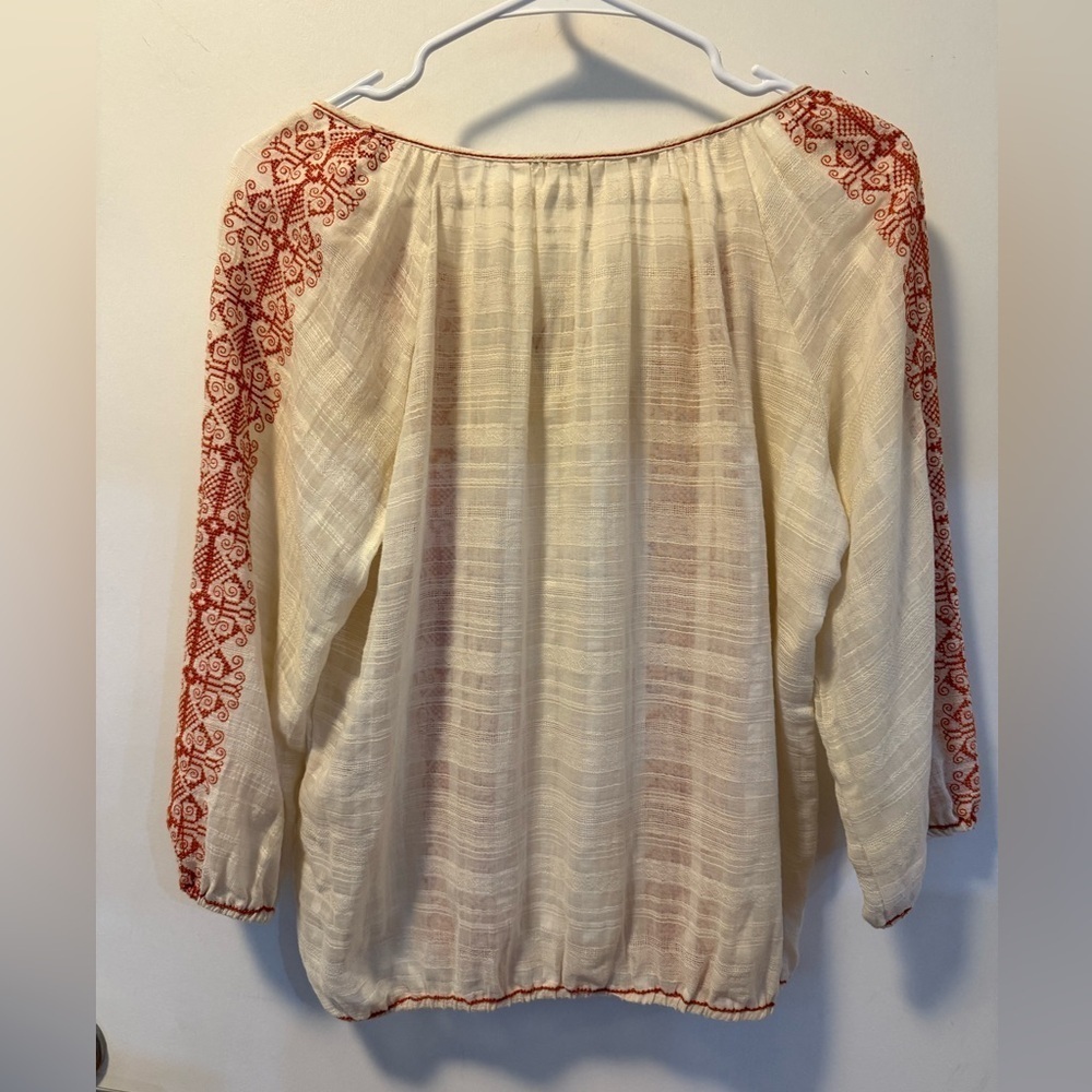 Max Studio Boho Peasant Top, Size M - Picture 3 of 5